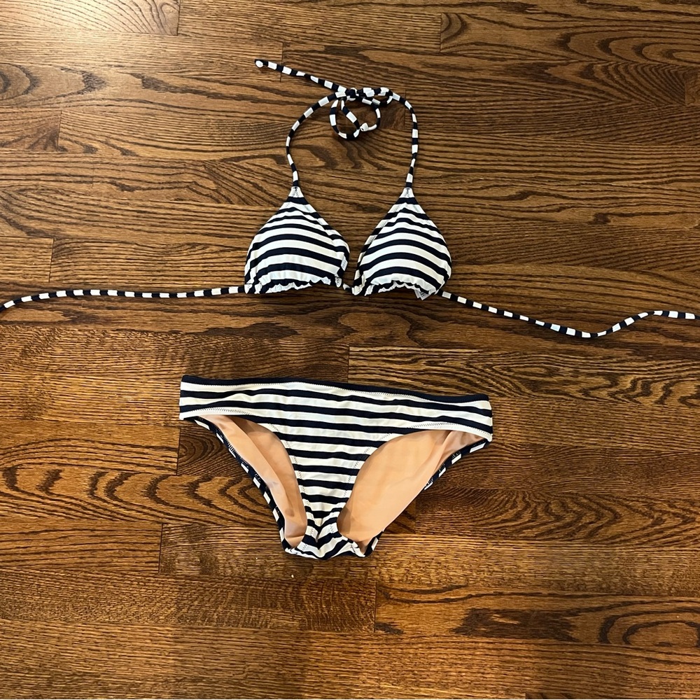 J.crew navy stripped swimsuit size S